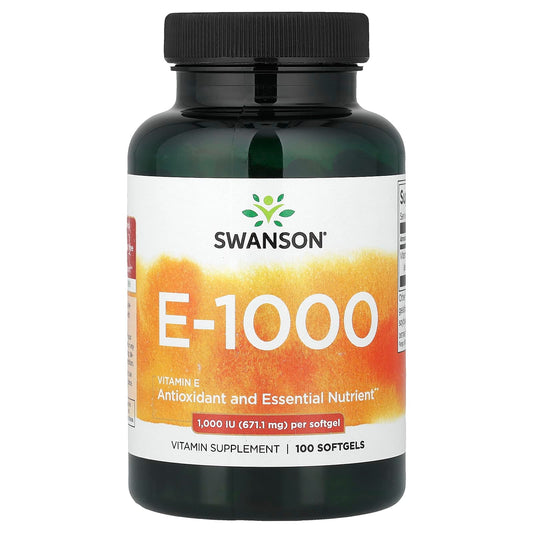 Swanson Vitamins, E-1000, 1,000 IU, 100 Softgels
