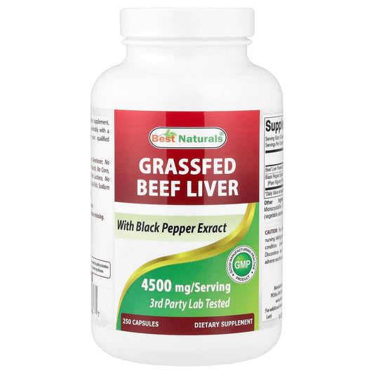 Best Naturals, Grass-fed Beef Liver, 250 Capsules