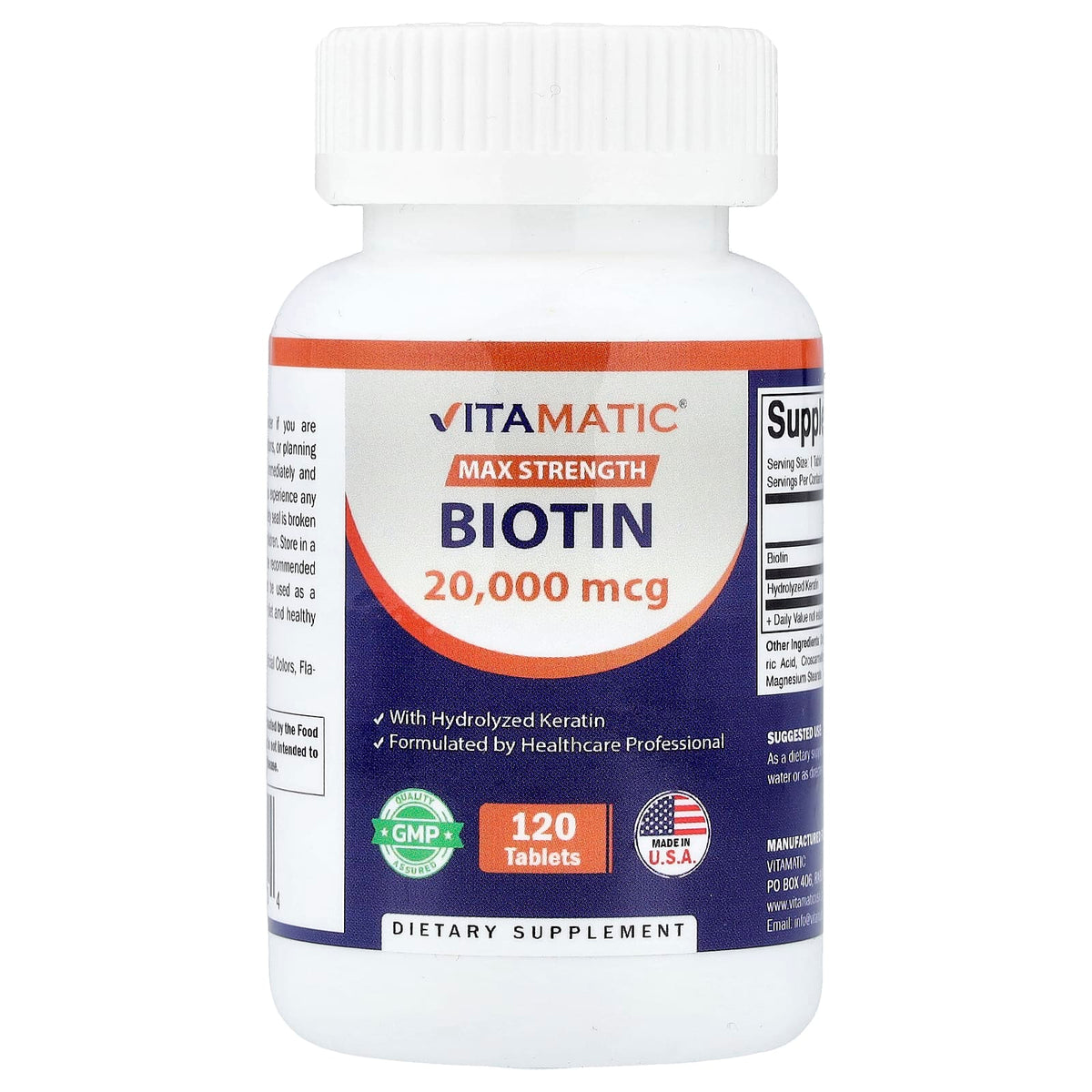 Vitamatic Biotin With Hydrolysed Keratin 120 Tabs