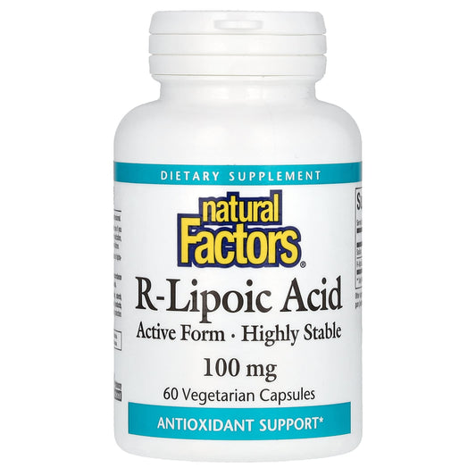 Natural Factors, R-Lipoic Acid, 100 mg, 60 Vegetarian Capsules