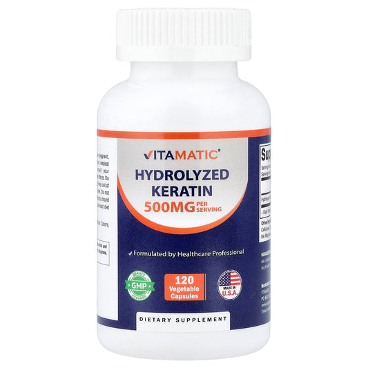 Vitamatic, Hydrolysed Keratin, 120 Veg Capsules (250 mg per Capsule)