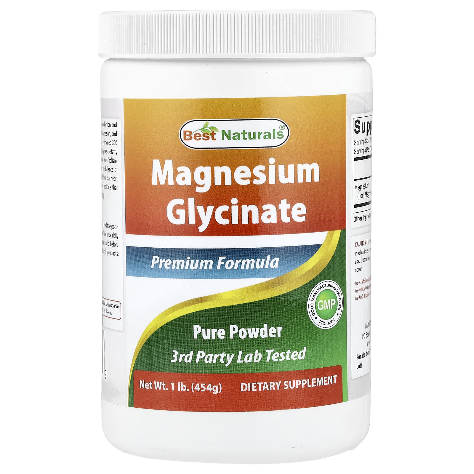 Best Naturals, Magnesium Glycinate Powder, 1 lb (454 g)
