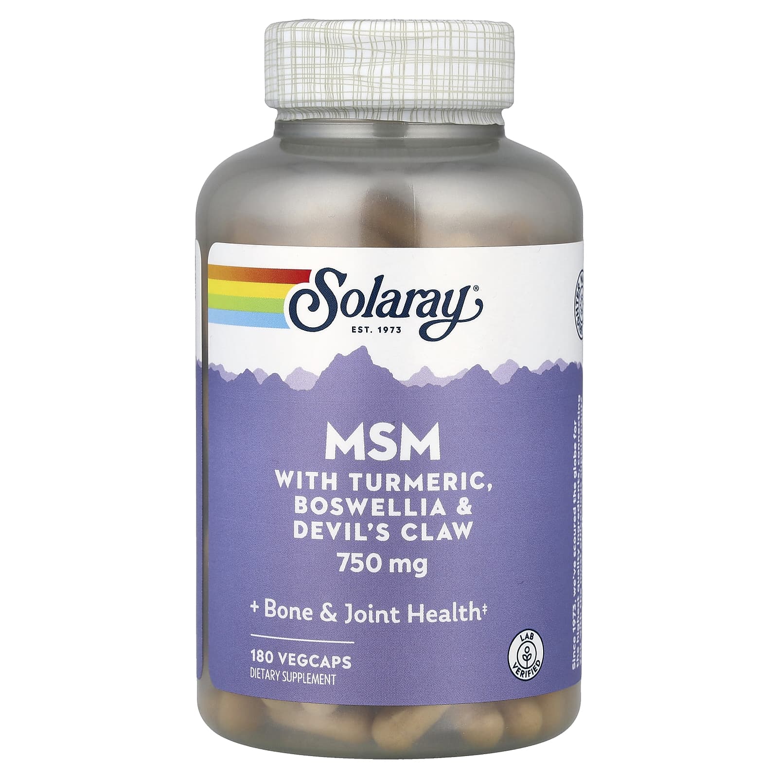 Solaray, MSM with Turmeric, Boswellia & Devil's Claw, 180 veg caps