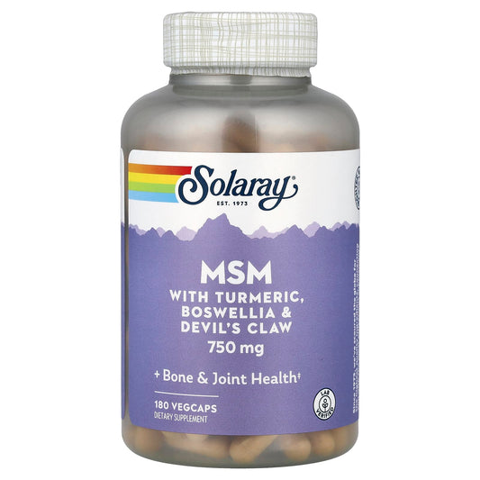 Solaray, MSM with Turmeric, Boswellia & Devil's Claw, 180 veg caps