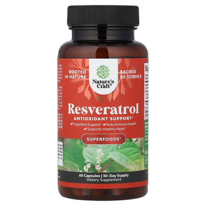 Nature's Craft Resveratrol 600 mg per Capsule 60 Caps