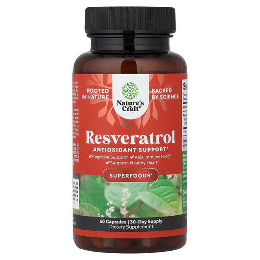 Nature's Craft Resveratrol 600 mg per Capsule 60 Caps