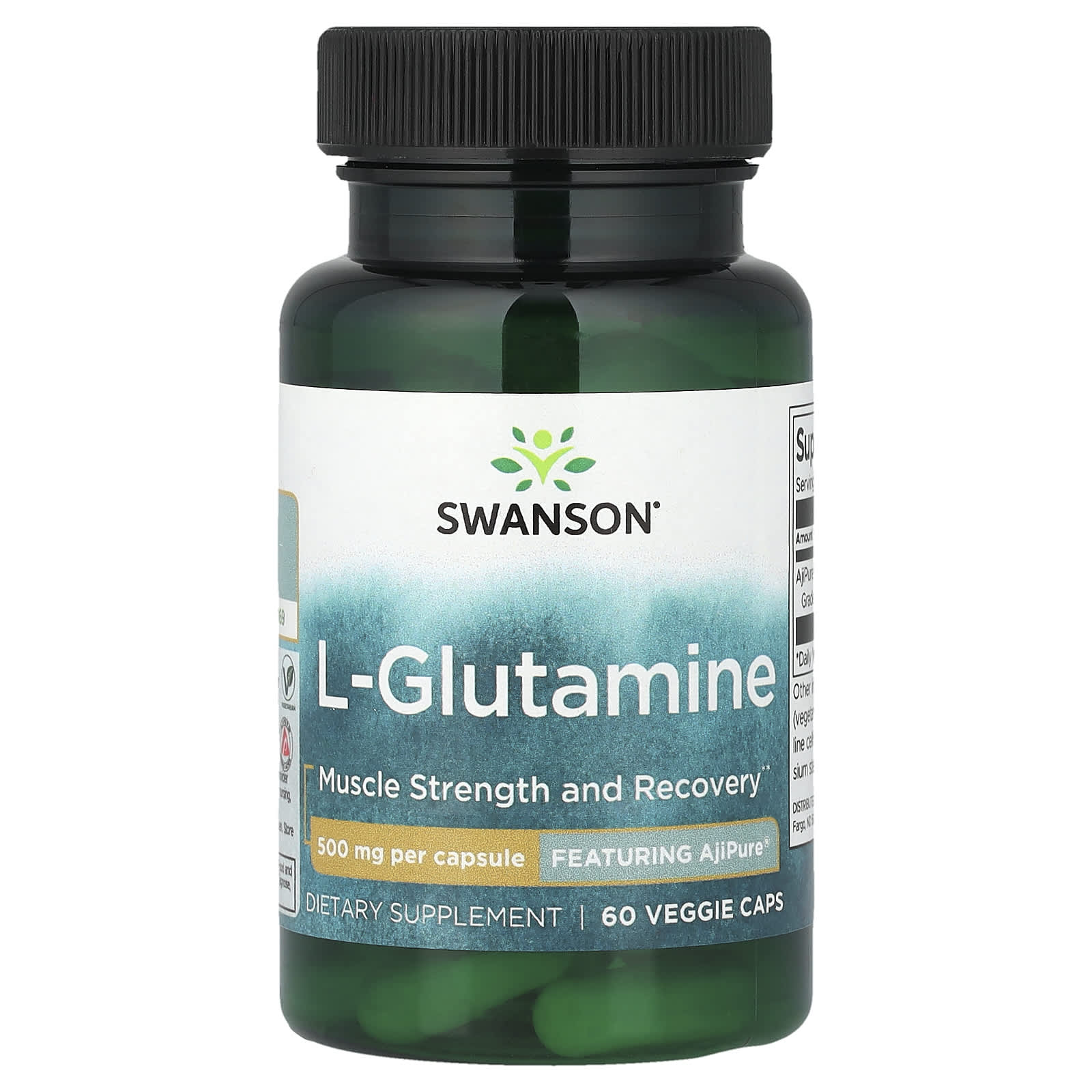 Swanson Vitamins, L-Glutamine, 500 mg, 60 Veg Caps