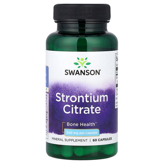 Swanson Vitamins, Strontium Citrate, 340 mg, 60 Capsules