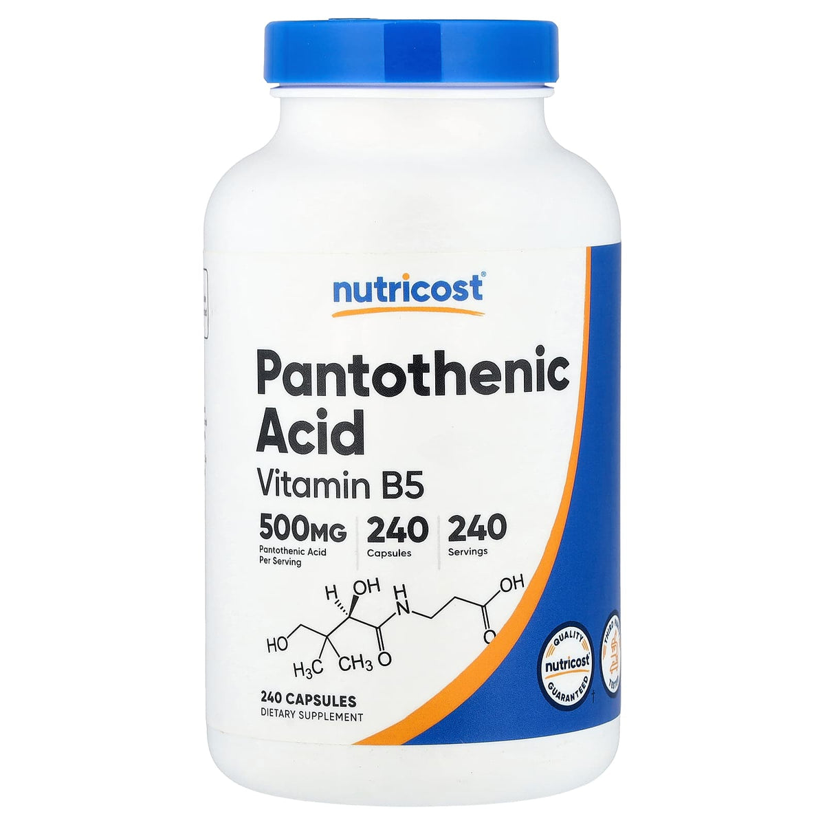 Nutricost Pantothenic Acid 500 mg 240 Capsules