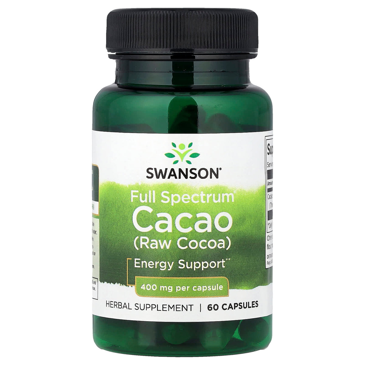 Swanson Vitamins Cacao (Raw Cocoa) 400 mg 60 Caps