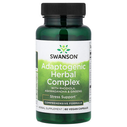 Swanson Adaptogenic Herbal Complex with Rhodiola, Ashwagandha & Ginseng 60 Caps