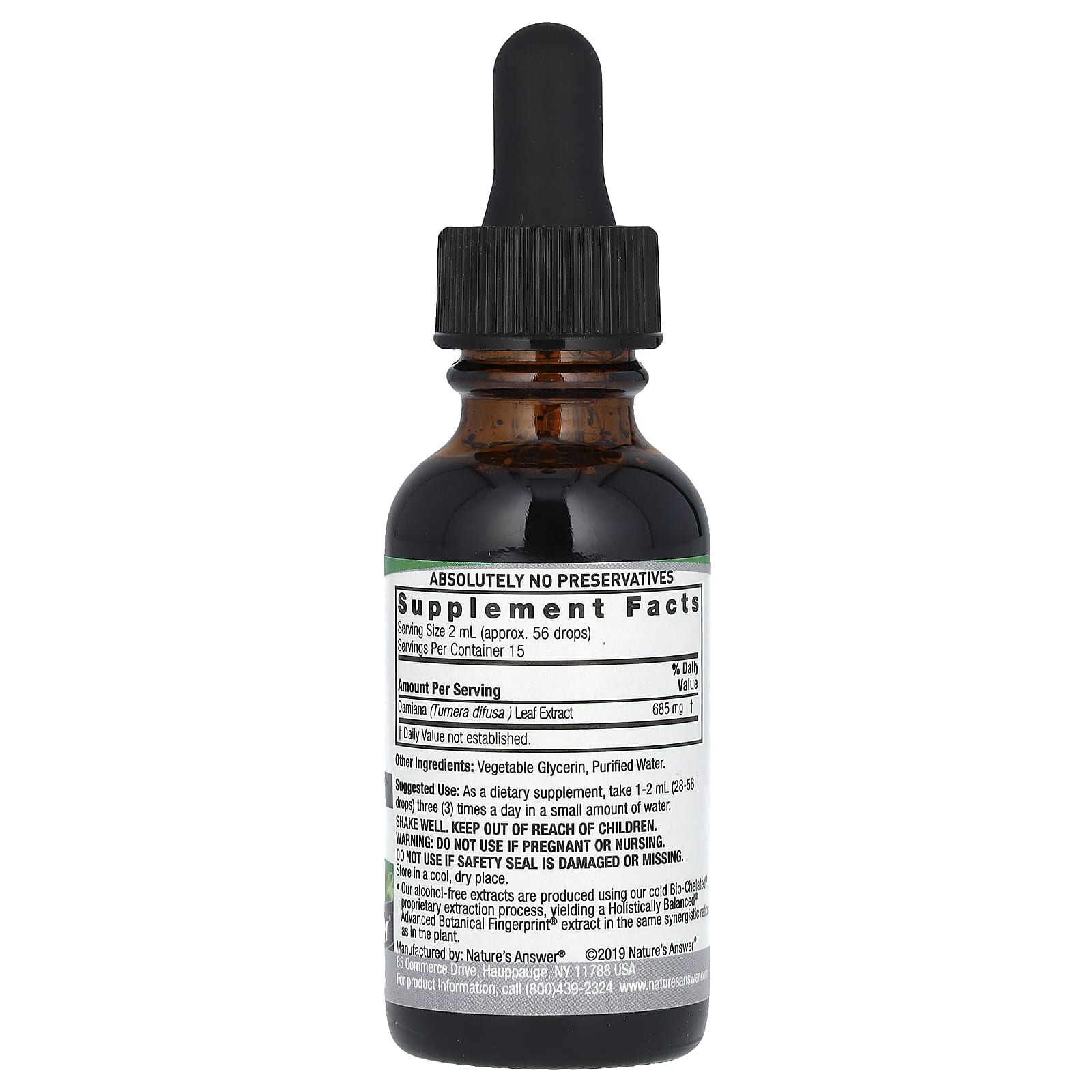 Nature's Answer, Damiana Extract, Alcohol-Free, 2,500 mg, 1 fl oz (30 ml)