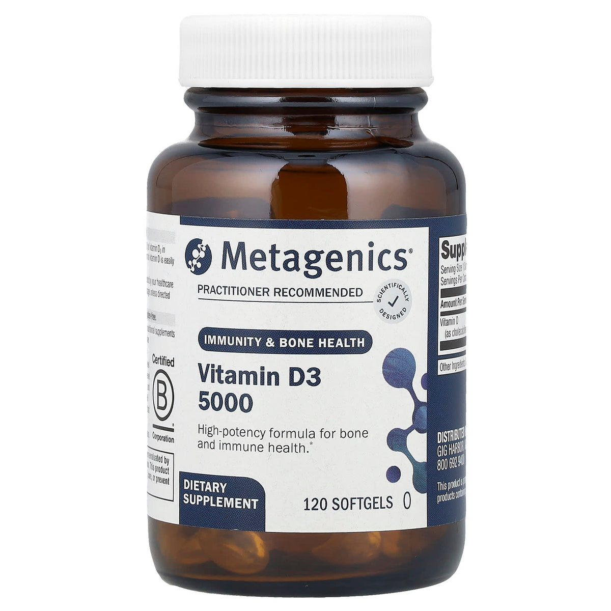 Metagenics Vitamin D3 5000 120 Capsules