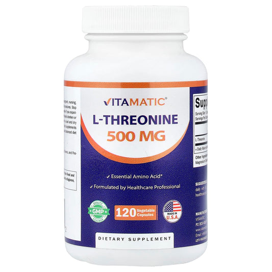 Vitamatic, L-Threonine, 500 mg, 120 Vegetable Capsules