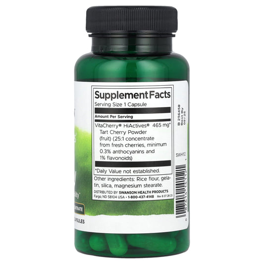 Swanson Vitamins, HiActives® Tart Cherry, 465 mg, 60 Capsules