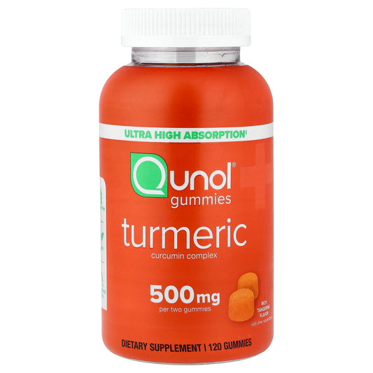 Qunol, Turmeric Curcumin Complex, Rich Tangerine, 120 Gummies (250 mg per Gummy)