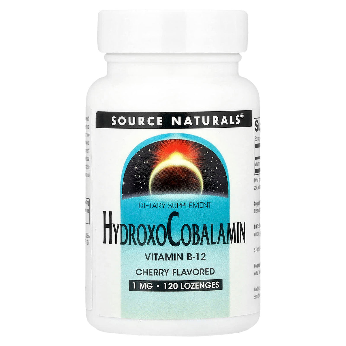 Source Naturals Hydroxocobalamin Vitamin B12 1 mg 120 Lozenges