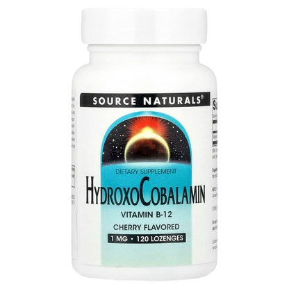 Source Naturals Hydroxocobalamin Vitamin B12 1 mg 120 Lozenges