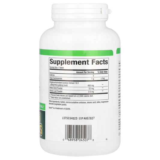 Natural Factors, DGL, Deglycyrrhizinated Liquorice Root Extract, 180 Chewable Tablets