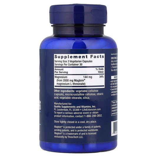 Life Extension, Neuro-Mag, Magnesium L-Threonate, 90 Vegetarian Capsules (48 mg per Capsule)