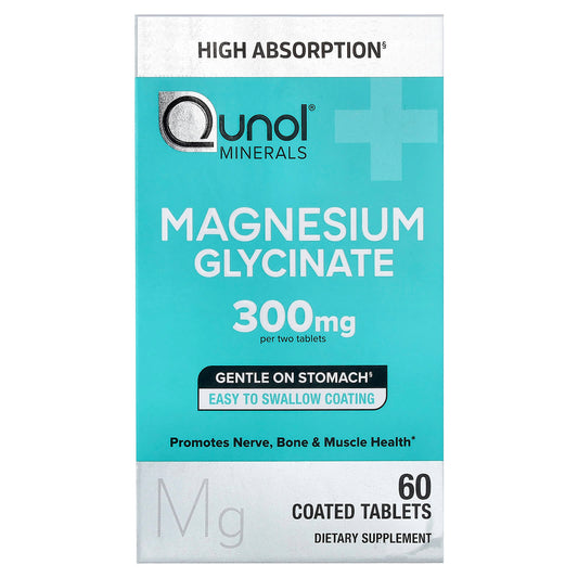 Qunol, Magnesium Glycinate, 60 Coated Tablets (150 mg per Tablet)
