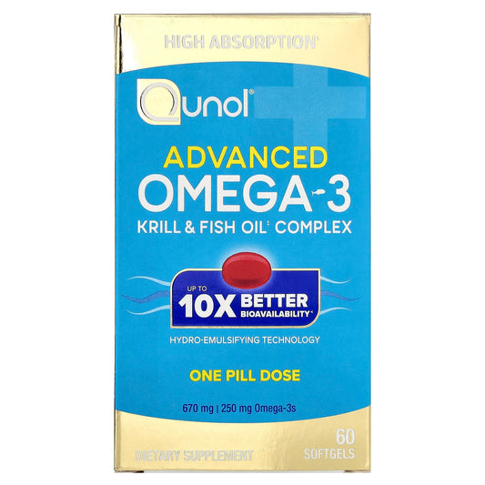 Qunol, Advanced Omega-3, 60 Capsules