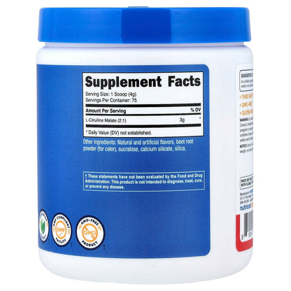Nutricost L-Citrulline Malate 2:1 Kiwi 10.7 oz (300 g)