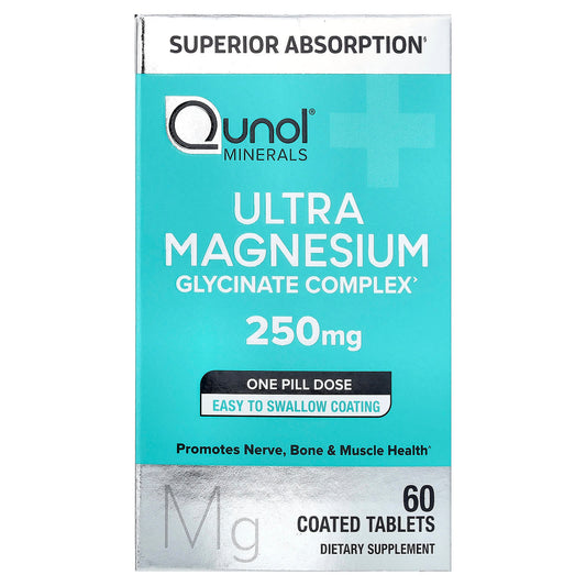 Qunol, Ultra Magnesium Glycinate Complex, 250 mg, 60 Coated Tablets
