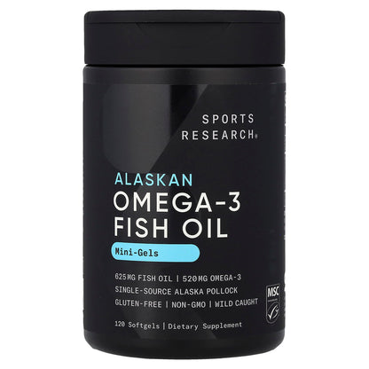 Sports Research Alaskan Omega-3 Fish Oil, Mini Gels 120 Caps