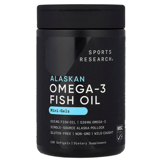 Sports Research Alaskan Omega-3 Fish Oil, Mini Gels 120 Caps