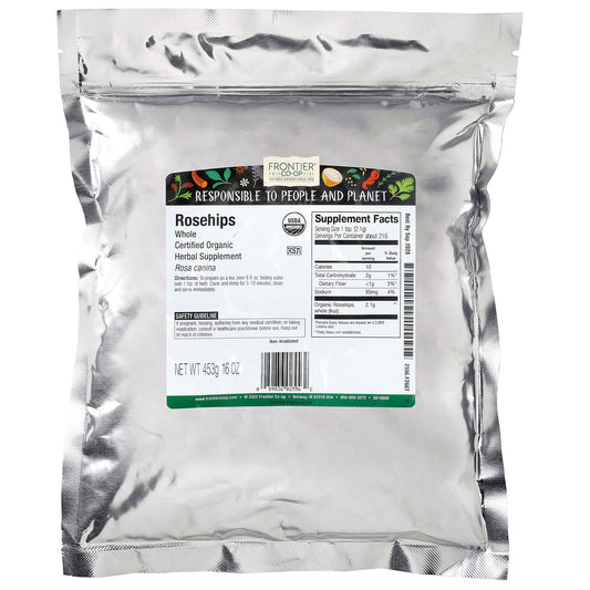 Frontier Co-op, Organic Rosehips, Whole, 453 g (16 oz)