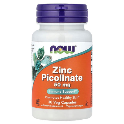 NOW Foods Zinc Picolinate 50 mg 30 Veg Caps