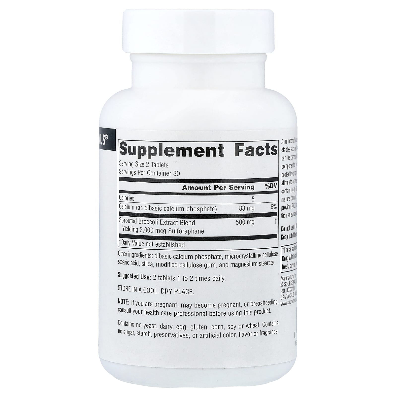Source Naturals, Broccoli Sprouts Extract, 250 mg, 60 Tablets