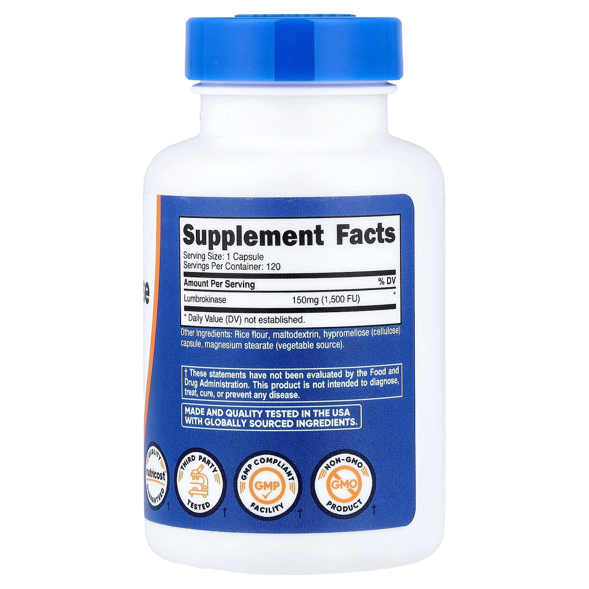 Nutricost Lumbrokinase 150 mg 120 Caps