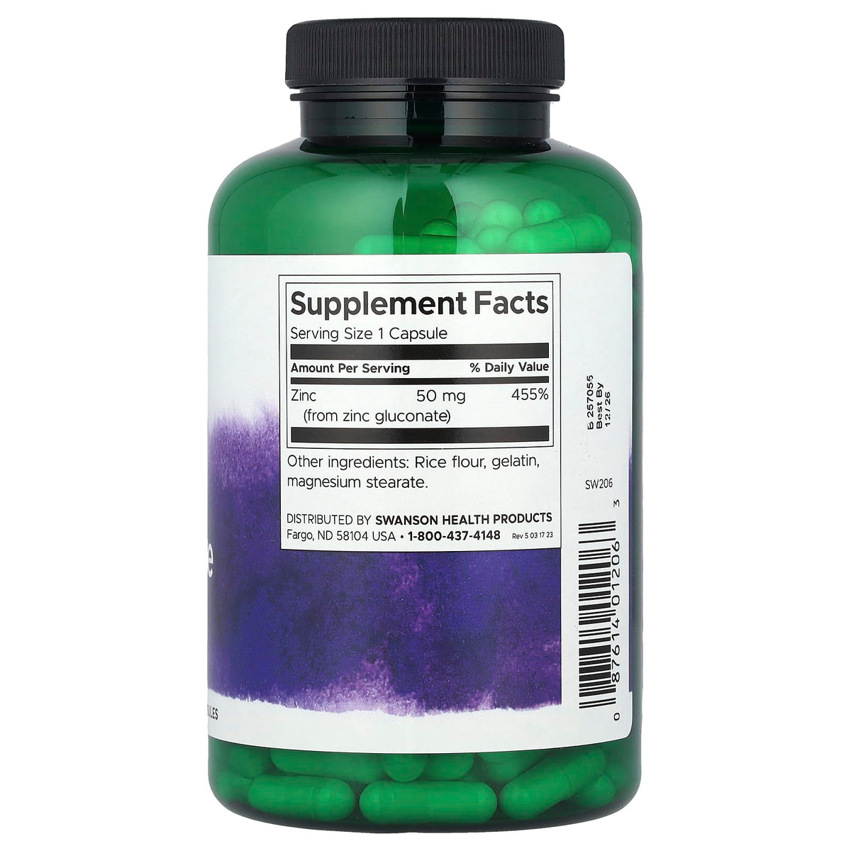 Swanson Zinc Gluconate 50 mg 250 Caps