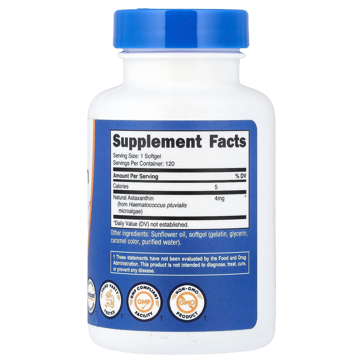 Nutricost Astaxanthin 4 mg 120 Softgels