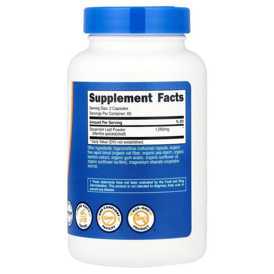 Nutricost, Spearmint Leaf, 120 Capsules (500 mg per Capsule)
