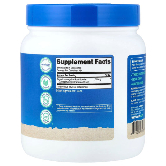 Nutricost, Organic Astragalus Root Powder, Unflavoured, 16.2 oz (454 g)