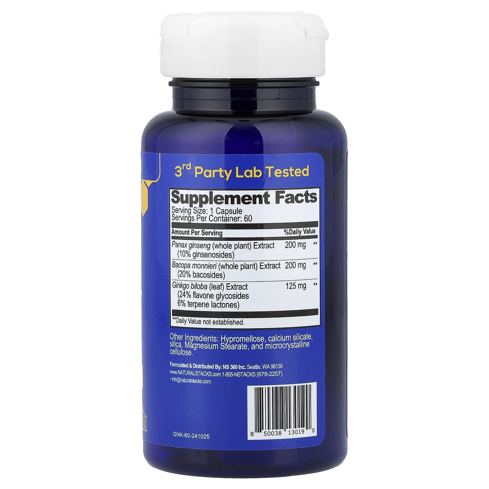 Natural Stacks, Smart Ginkgo™, 60 Vegan Capsules
