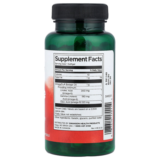 Swanson Vitamins, Borage Oil, 1 g, 60 Softgels