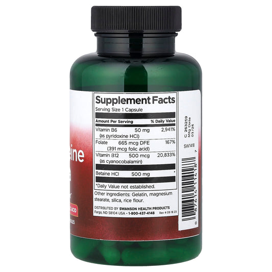 Swanson Vitamins, Homocysteine Formula, 120 Capsules