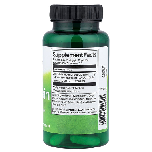 Swanson Vitamins, Bromelain, 500 mg, 60 Veg Capsules