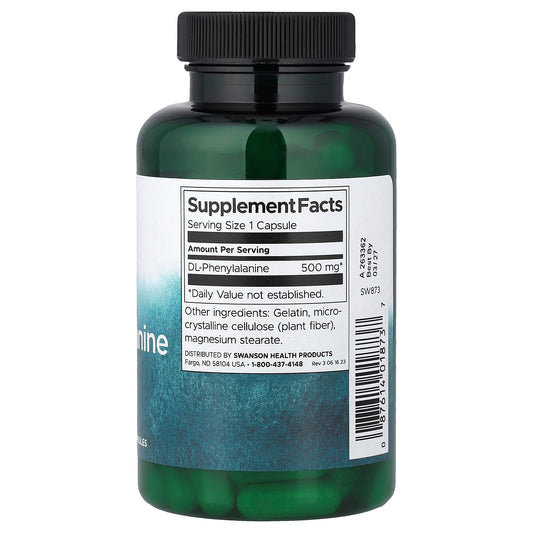 Swanson Vitamins, DL-Phenylalanine, 500 mg, 100 Capsules