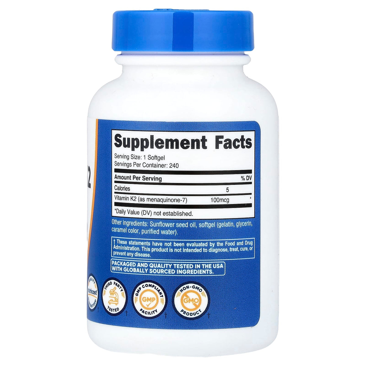 Nutricost Vitamin K2 MK-7 100 mcg 240 Caps