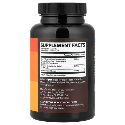 Havasu Nutrition Saw Palmetto 3x + Nettle / Pumpkin 120 Caps