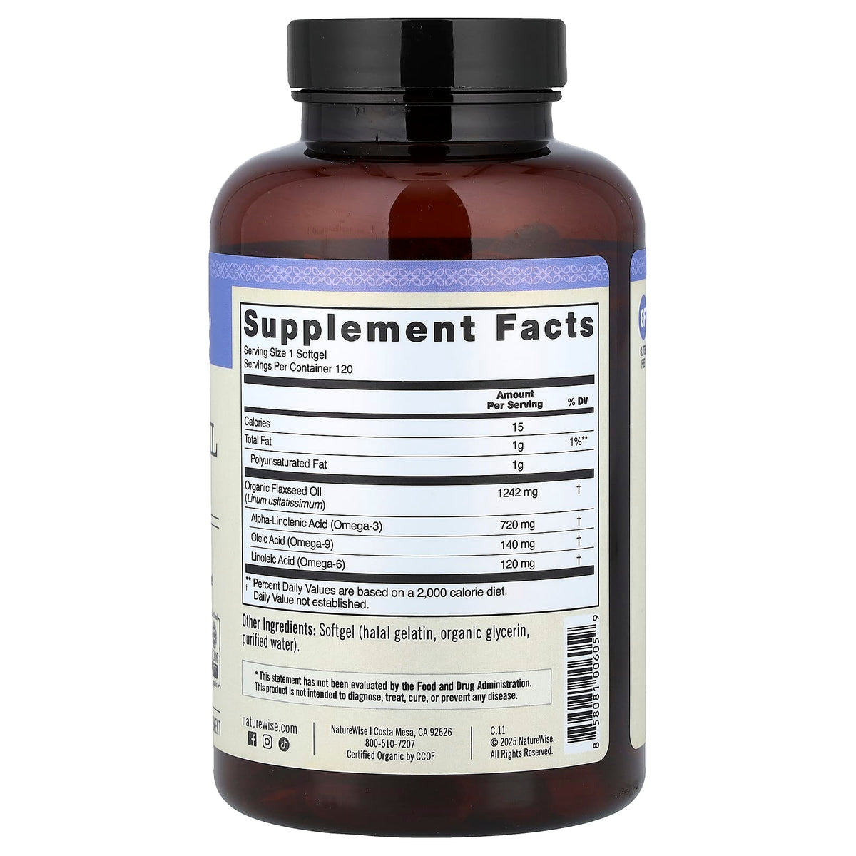 NatureWise Flaxseed Oil 120 Softgels