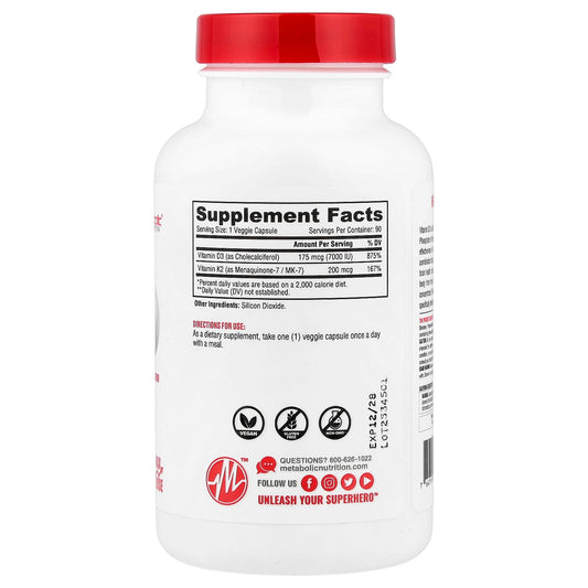 Metabolic Nutrition Vitamin D3 + K2 90 Caps