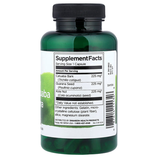 Swanson Vitamins, Full Spectrum® Kola Nut, Catuaba and Guarana, 90 Capsules