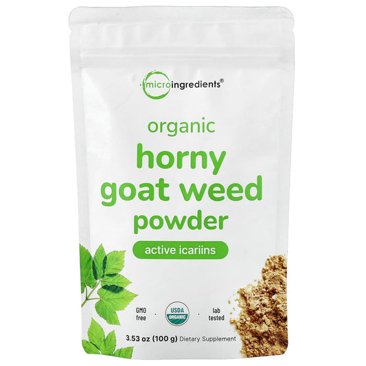 Micro Ingredients, Organic Horny Goat Weed Powder, 3.53 oz (100 g)