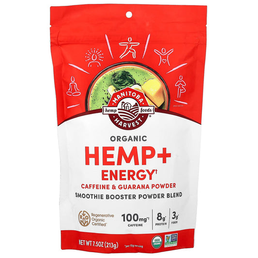 Manitoba Harvest, Organic Hemp + Energy, Smoothie Booster Powder Blend, 7.5 oz (213 g)